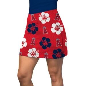 Los Angeles Angels Loudmouth Women's Hibiscus Skort Red/Navy Mini Skirt Large
